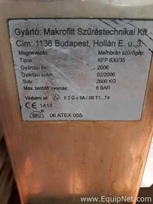 Prensa de Filtro Makrofilt Szurestechnikai KFP 630/35