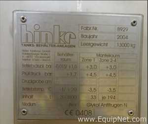 Tanque Acero inoxidable Hinke Tanks Behalter Anlagen 