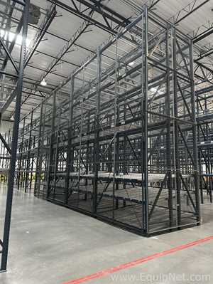 Lot of Teardrop Style Pallet Racking with Wire Decking