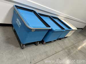 Lot of 4 McClure Industries Sani Trux 2460-7-BU Poly Box Truck Carts