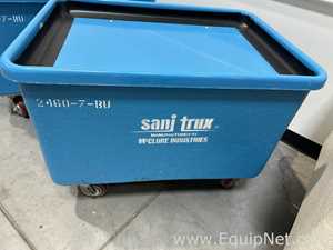 Lot of 4 McClure Industries Sani Trux 2460-7-BU Poly Box Truck Carts