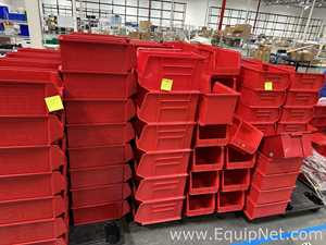 Lot of Quantum Storage Systems Red Plastic Stacking Storage Bins