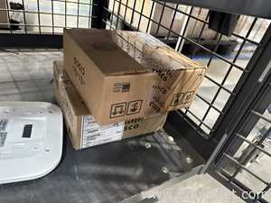 Lot of Assorted Cleanroom and Laboratory Spare Parts with Mobile Security Cage Cart