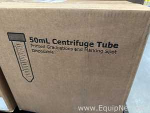 Large Lot of Unused 50mL Disposable Centrifuge Tubes and Glassware