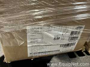 Large Lot of Unused DuPont Tyvek IsoClean IC253BWHSM00250S Sterile Coveralls Size Small