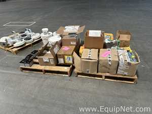 Large Lot of Facility Maintenance Supplies, UPS Batteries and Dome Camera Housings - 3 Pallets