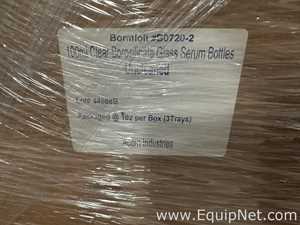 Large Lot of Bormioli B0720-2 100mL Clear Borosilicate Glass Serum Bottles