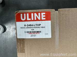 Lot of Unused Uline H-1137-LTOP and H-2484-LTOP Laminate Packing Table Tops and Legs