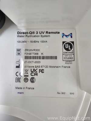 Millipore Direct-Q 3 UV-R Laboratory Purified Water Generation and Dispensing System