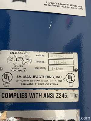 J.V. Manufacturing Cram-A-Lot DBR60-LU Vertical Baler
