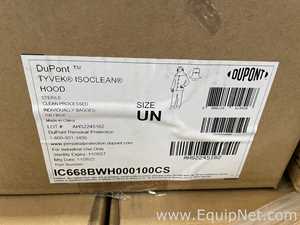 Large Lot of Unused DuPont Tyvek IsoClean IC668BWH000100CS Sterile Cleanroom Hoods