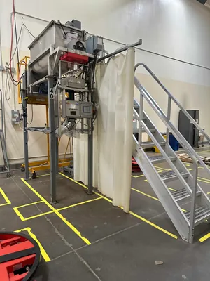 Integrated Stainless Ribbon Blender Mixer and Mettler Toledo Metal Detector Line