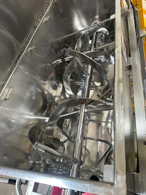 Integrated Stainless Ribbon Blender Mixer and Mettler Toledo Metal Detector Line