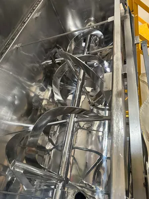 Integrated Stainless Ribbon Blender Mixer and Mettler Toledo Metal Detector Line