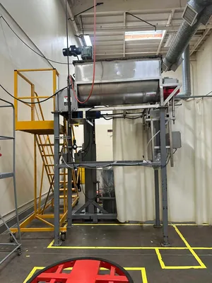 Integrated Stainless Ribbon Blender Mixer and Mettler Toledo Metal Detector Line