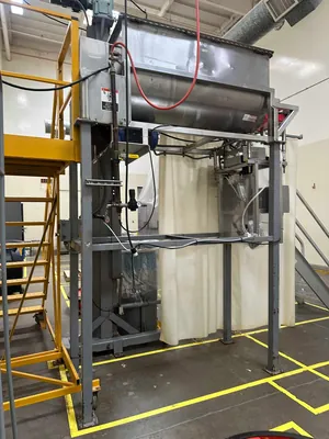 Integrated Stainless Ribbon Blender Mixer and Mettler Toledo Metal Detector Line