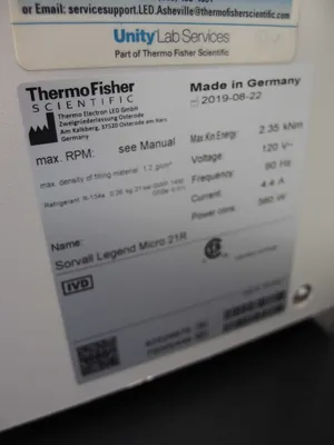 Thermo Scientific Sorvall Legend Micro 21R Refrigerated Microcentrifuge