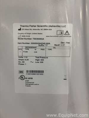 Unidade de Refrigeração Thermo Scientific TSX3005GA. Sem Uso