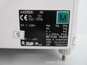 Báscula Mettler Toledo AX205 Delta Range