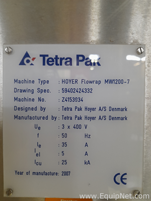 Seladora Térmicas Tetra Pak Hoyer Flowrap MW1200-7