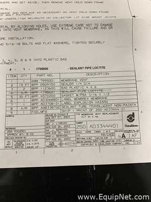 lote de   Peça de Reposição Donaldson Torit AG8617508
