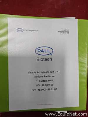 Biorreactor Pall Corporation 1 Inch Custom MVP.  1 Pulgadas