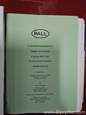 Biorreactor Pall Corporation 1 Inch Custom MVP.  1 Pulgadas