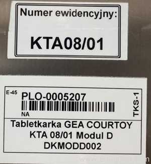 GEA Courtoy Modul D67 Tablet Press