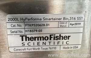 Lot Of 2 Thermo Fisher Scientific 2000L Hyperforma Smartainer Bin 316 SST