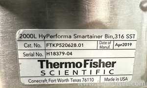 Lot Of 2 Thermo Fisher Scientific 2000L Hyperforma Smartainer Bin 316 SST