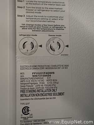Frigidaire FFVU21F4QWB Freezer