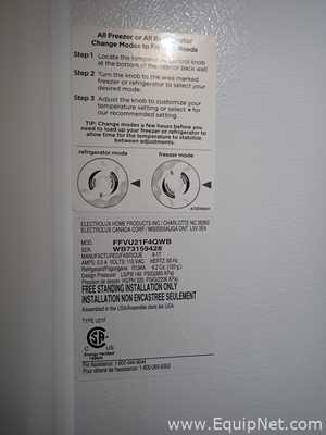 Fridgidaire FFVU21F4QWB Freezer
