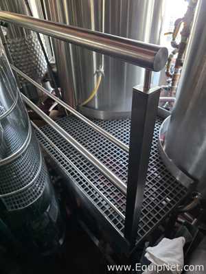 Stainless Steel Brewhouse Access Platform with Handrails and Valve Manifold