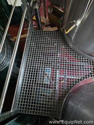 Stainless Steel Brewhouse Access Platform with Handrails and Valve Manifold