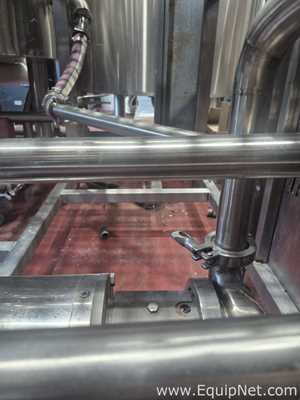 Stainless Steel Brewhouse Access Platform with Handrails and Valve Manifold