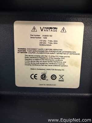 Hamilton Vantage Liquid Handler | FOR PARTS