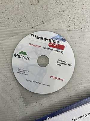 Malvern Instruments Mastersizer 3000 Particle Sizer With Hdro EV Module and Computer