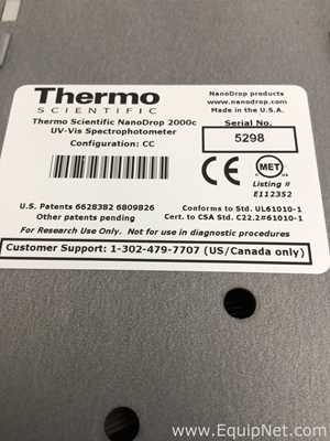 Thermo Scientific NanoDrop 2000c UV-Vis Spectrophotometer