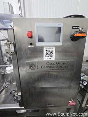 Cask mACS-100 3 Head Carbonated Filler and Seamer with Twist Rinse Infeed and Depalletizer