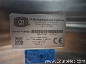 Cask mACS-100 3 Head Carbonated Filler and Seamer with Twist Rinse Infeed and Depalletizer