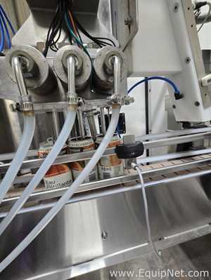 Cask mACS-100 3 Head Carbonated Filler and Seamer with Twist Rinse Infeed and Depalletizer