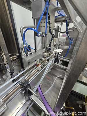 Cask mACS-100 3 Head Carbonated Filler and Seamer with Twist Rinse Infeed and Depalletizer