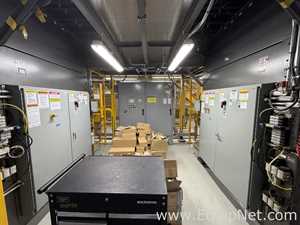 Dual Columbia HL 2000 Palletizers with Wulftec Pallet Wrapper and Ryson Spiral Case Conveyor