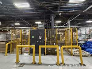 Dual Columbia HL 2000 Palletizers with Wulftec Pallet Wrapper and Ryson Spiral Case Conveyor