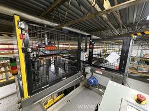 Dual Columbia HL 2000 Palletizers with Wulftec Pallet Wrapper and Ryson Spiral Case Conveyor