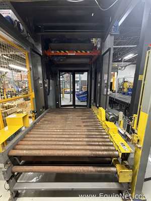 Dual Columbia HL 2000 Palletizers with Wulftec Pallet Wrapper and Ryson Spiral Case Conveyor