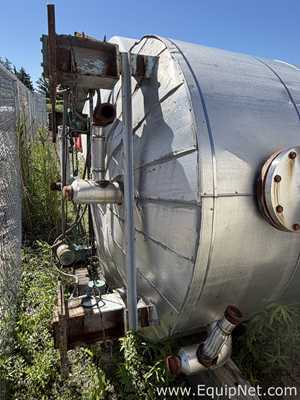 Fabricated Products Approx 1900 Gallon Stainless Steel Jacketed Mixing Tank with Internal Coil