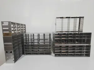 Large Lot of Various Freezer Racks Miscellaneous Lab Equipment