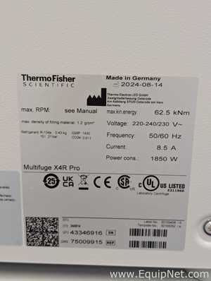 Centrífuga para laboratorio Thermo Fisher Multifuge X4R