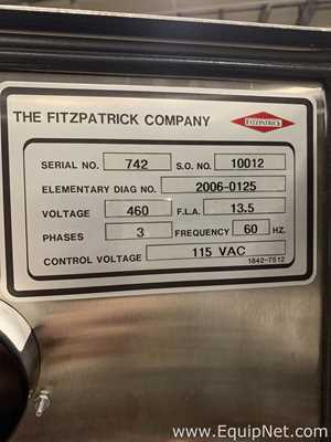 Fitzpatrick Guilo River Size Reduction Mill Model 16L X 16D